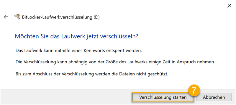 Verschlüsselung starten