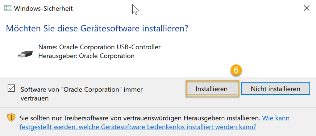 Installation Virtualbox